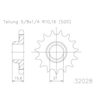 ESJOT Chain pinion, 16 teeth