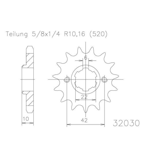 ESJOT Chain pinion, 15 teeth