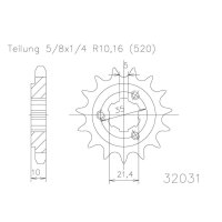 ESJOT Chain pinion, 15 teeth