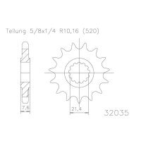 ESJOT Kettenritzel, 16 Zähne