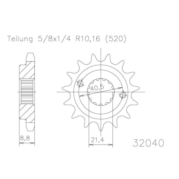 ESJOT Chain pinion, 15 teeth