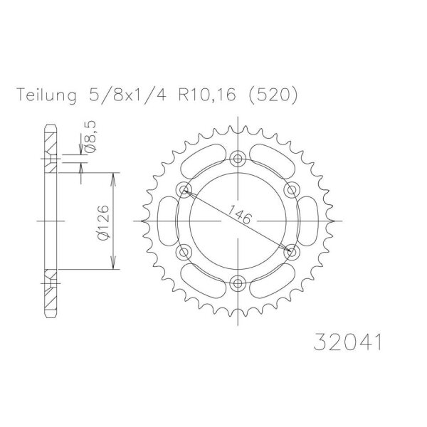 ESJOT Kettenrad, 41 Zähne