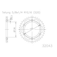 ESJOT Kettenrad, 43 Zähne