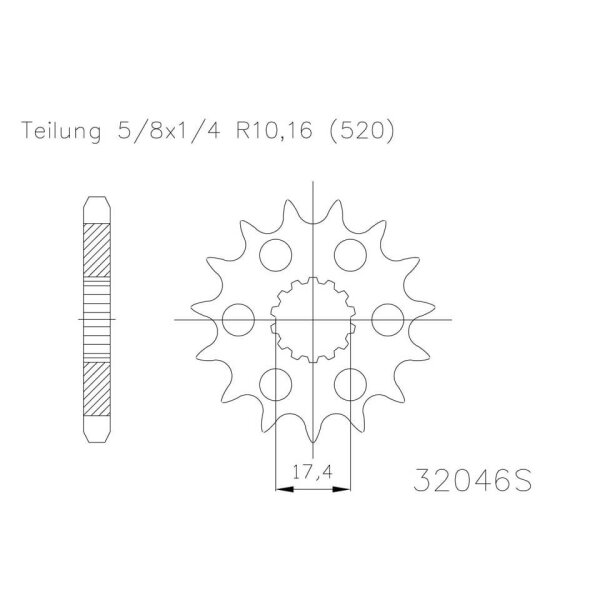 ESJOT Chain pinion, 13 teeth