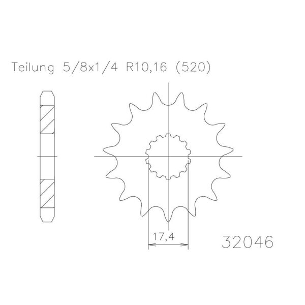 ESJOT Chain pinion, 14 teeth