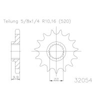 ESJOT Chain pinion, 16 teeth