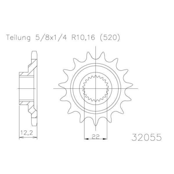 ESJOT Chain pinion, 15 teeth