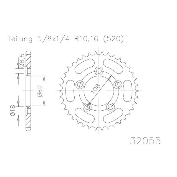 ESJOT Kettenrad, 38 Zähne