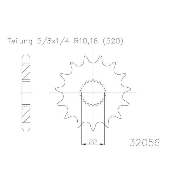 ESJOT Chain pinion, 17 teeth