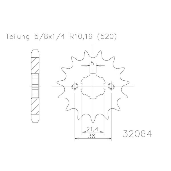 ESJOT Kettenritzel, 13 Zähne