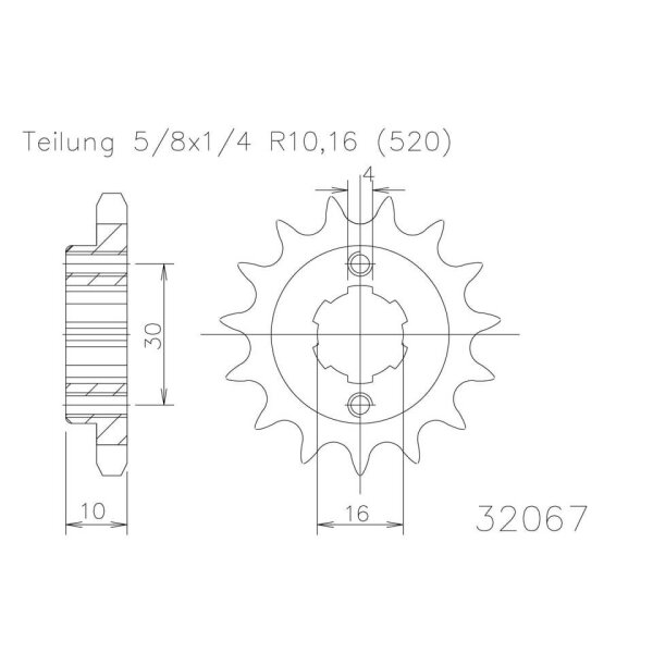 ESJOT Chain pinion, 14 teeth