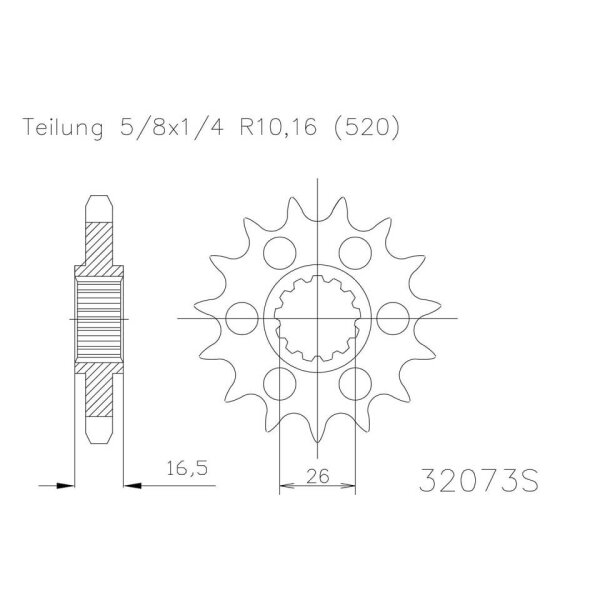 ESJOT Kettenritzel, 15 Zähne