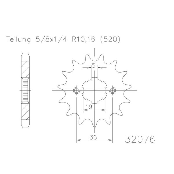 ESJOT Chain pinion, 14 teeth