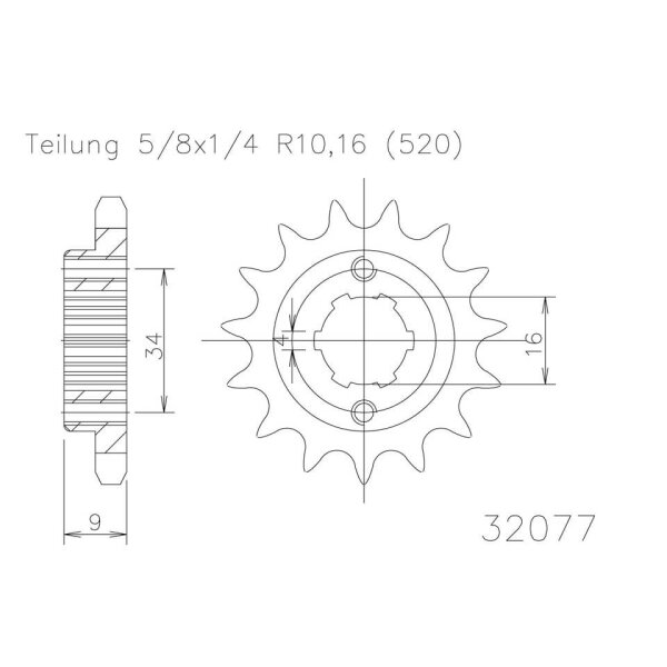 ESJOT Kettenritzel, 13 Zähne