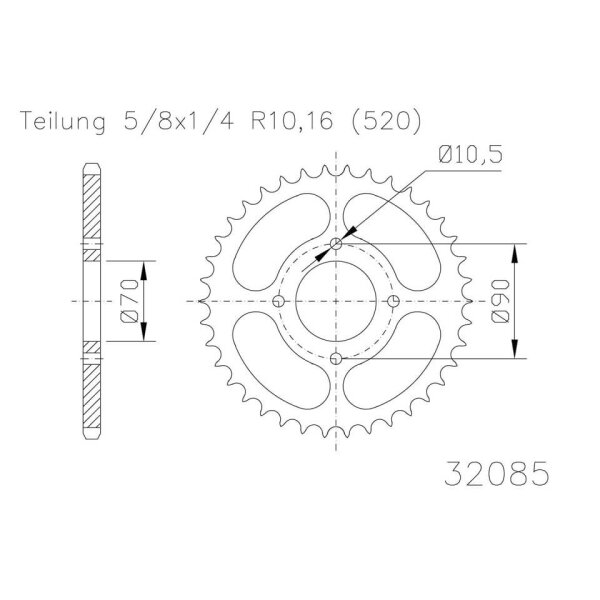 ESJOT Chain wheel, 43 teeth