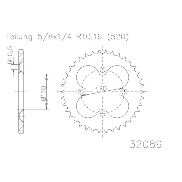 ESJOT Chain wheel, 38 teeth