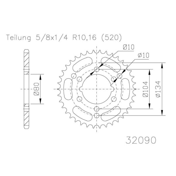 ESJOT Chain wheel, 38 teeth