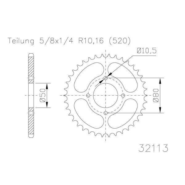 ESJOT Chain wheel, 38 teeth