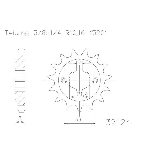 ESJOT Chain pinion, 14 teeth