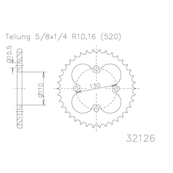 ESJOT Chain wheel, 38 teeth