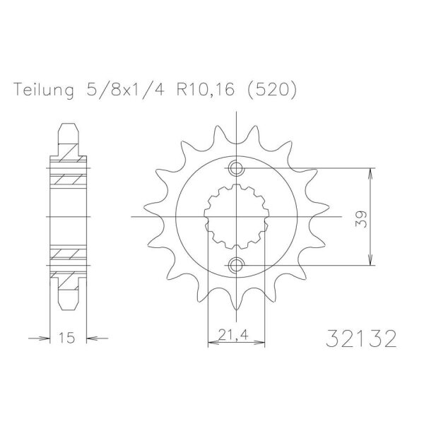 ESJOT Chain pinion, 16 teeth