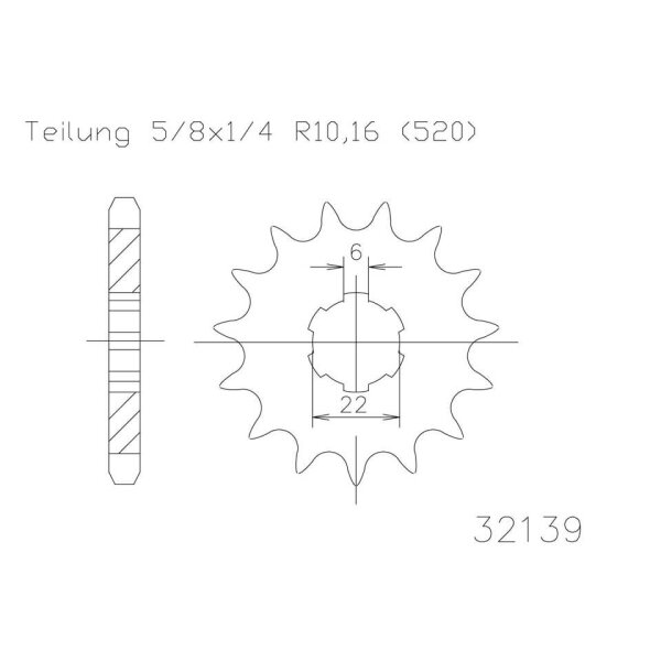 ESJOT Kettenritzel, 15 Zähne