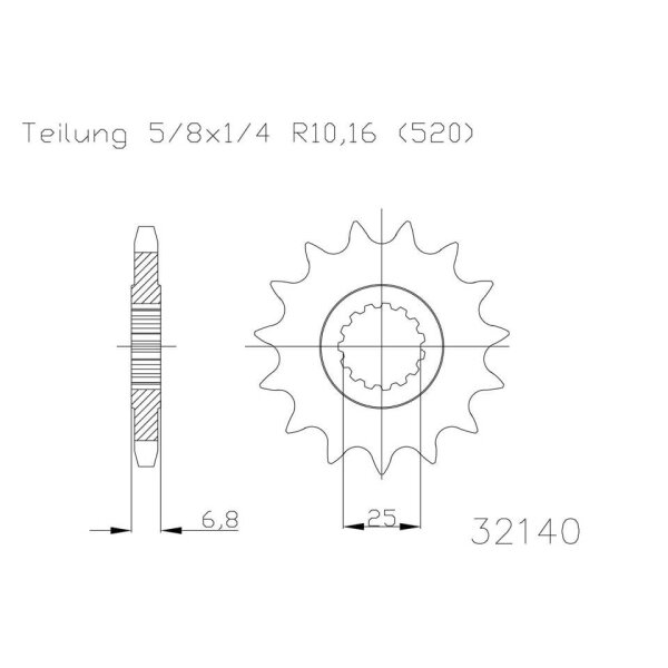 ESJOT Chain pinion, 15 teeth