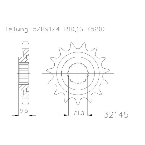 ESJOT Chain pinion, 13 teeth