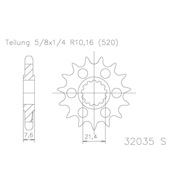 ESJOT Kettenritzel, 14 Zähne