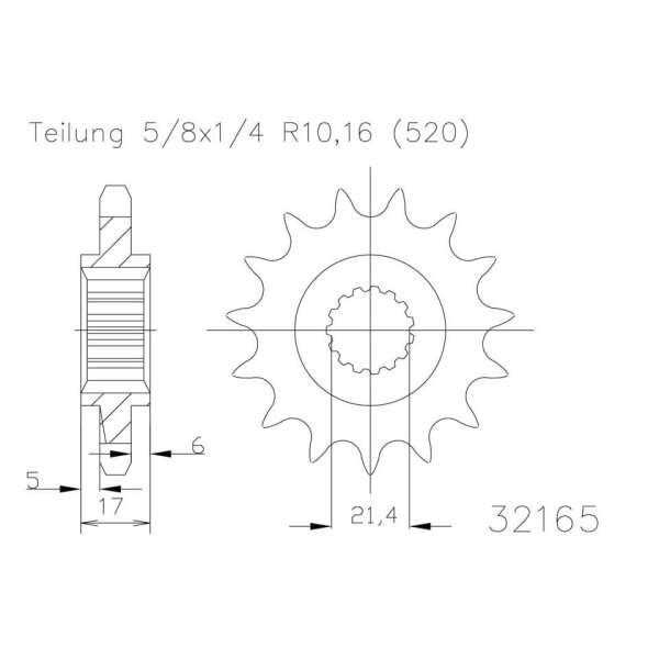 ESJOT Chain pinion, 15 teeth