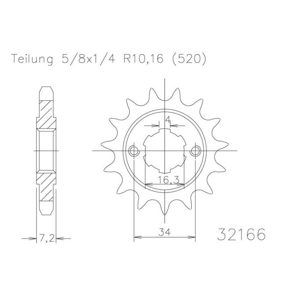 ESJOT Chain pinion, 14 teeth