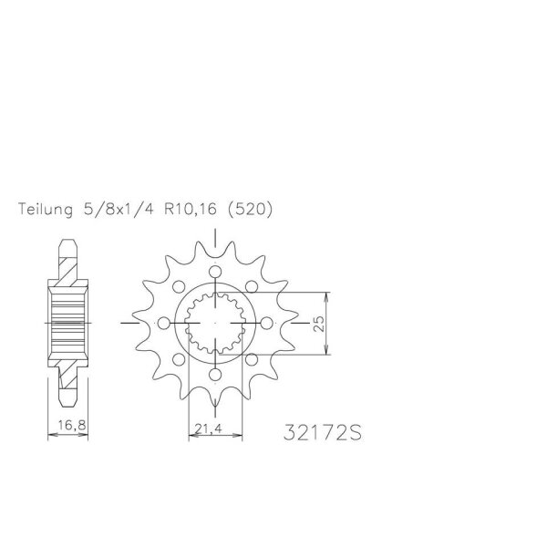 ESJOT Chain pinion, 16 teeth