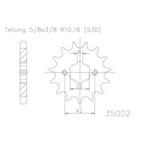 ESJOT Chain pinion, 16 teeth