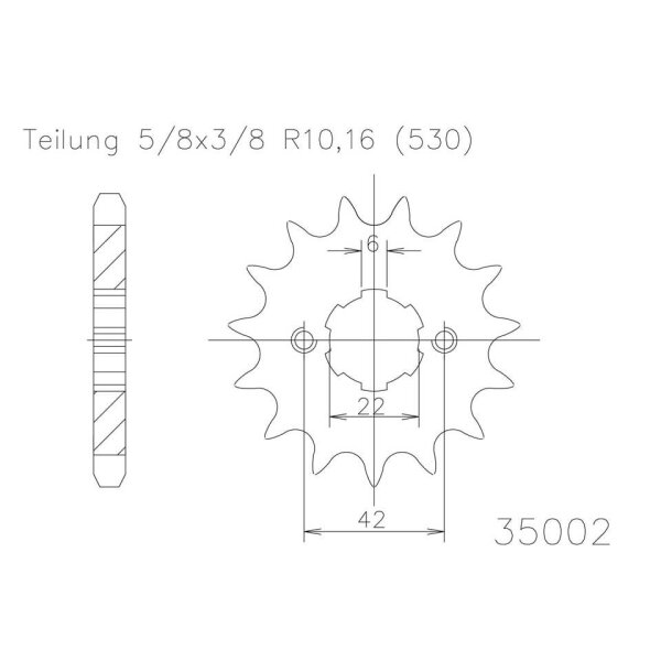 ESJOT Chain pinion, 17 teeth