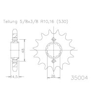 ESJOT Chain pinion, 16 teeth