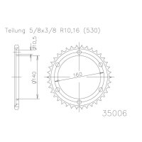 ESJOT Sprocket, 45 teeth