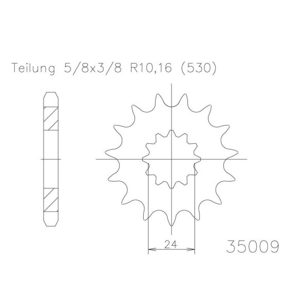 ESJOT Chain pinion, 16 teeth