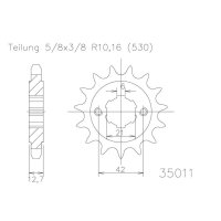 ESJOT Chain pinion, 17 teeth