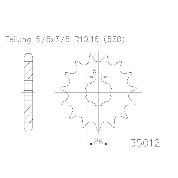 ESJOT Chain pinion, 17 teeth