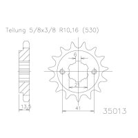 ESJOT Chain pinion, 15 teeth