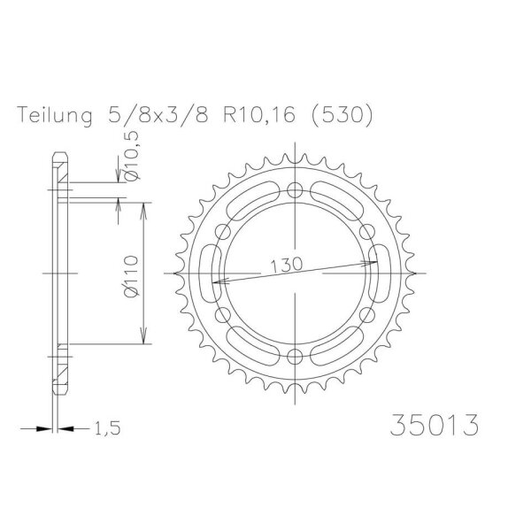 ESJOT Chain wheel, 38 teeth