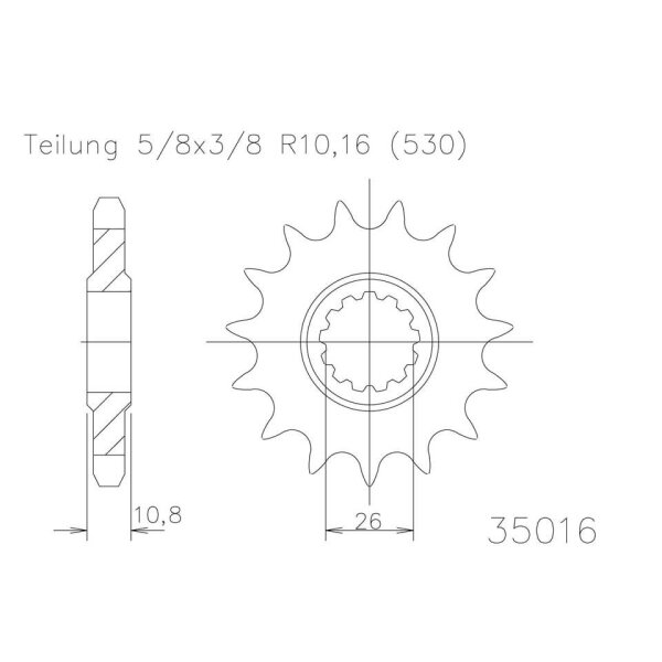 ESJOT Kettenritzel, 15 Zähne