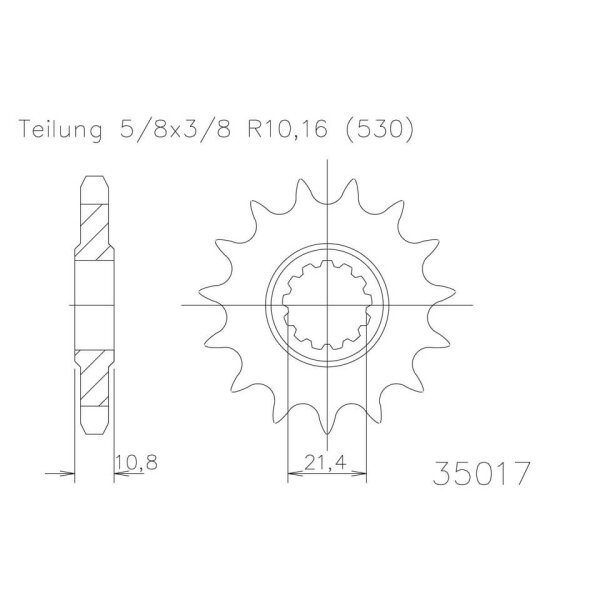 ESJOT Kettenritzel, 16 Zähne