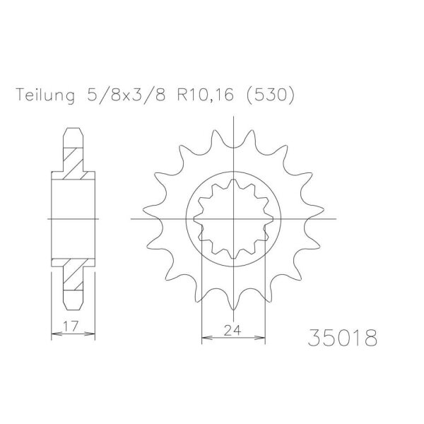 ESJOT Chain pinion, 14 teeth