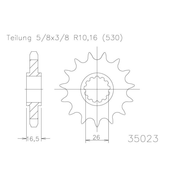 ESJOT Chain pinion, 16 teeth