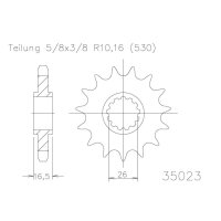 ESJOT Chain pinion, 16 teeth