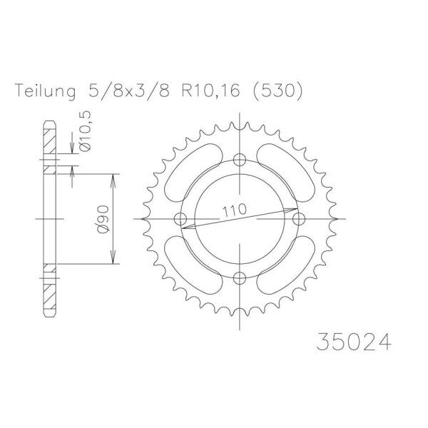 ESJOT Chain wheel, 38 teeth