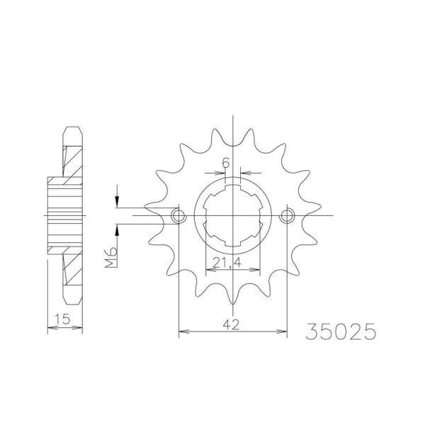 ESJOT Chain pinion, 15 teeth