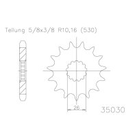 ESJOT Chain pinion, 18 teeth