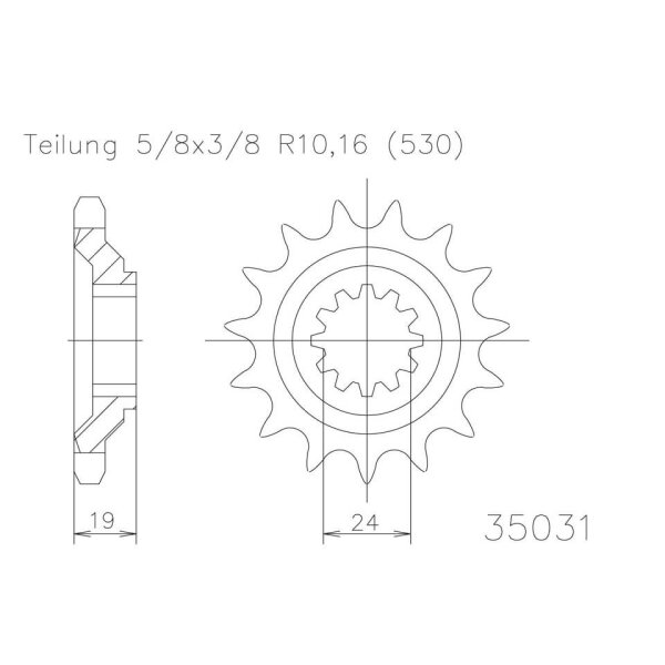 ESJOT Chain pinion, 17 teeth